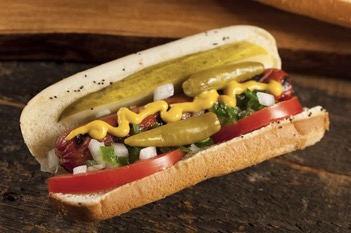 Chicago style hot dog
