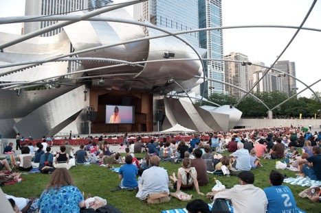 Millennium Park Chicago outdoor film screening