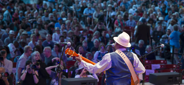 guitar player in front of audience